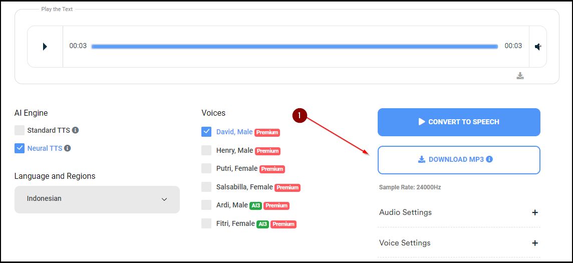 Voice Maker Selection
