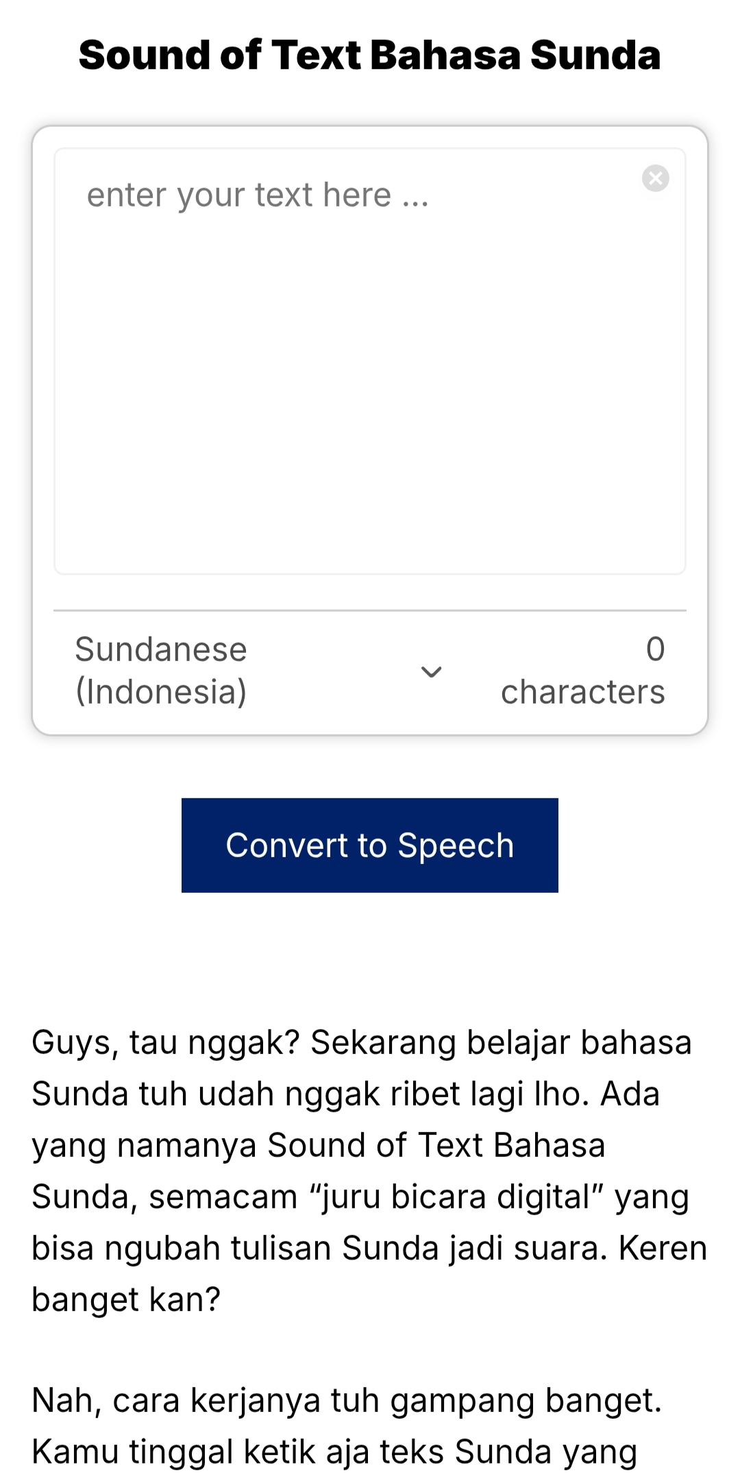 sound of text sunda