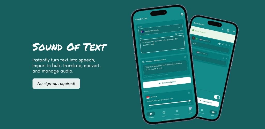 Sound of Text Mobile App